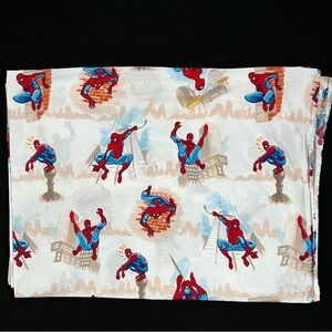 POTTERY BARN KIDS Spider Man Twin Flat Sheet Spider-Man Cotton Red Blue Fabric